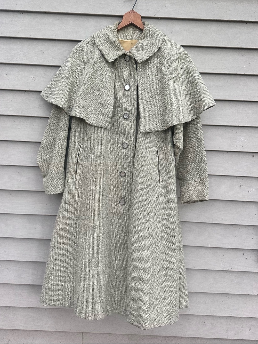 Inverness Cape Coat swing wool tweed Sherlock Holmes women’s
